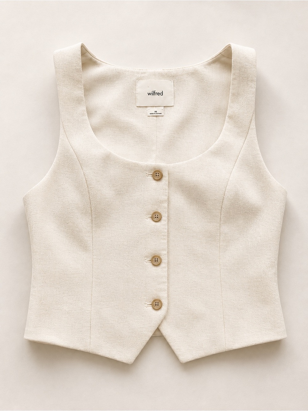 Wilfred Cream Button Front Vest Top Size XS